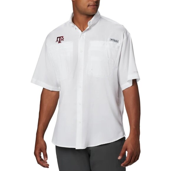 Texas A&M Aggies NWT Columbia PFG Tamiami Men's Button-Down Shirt, M - Picture 1 of 7